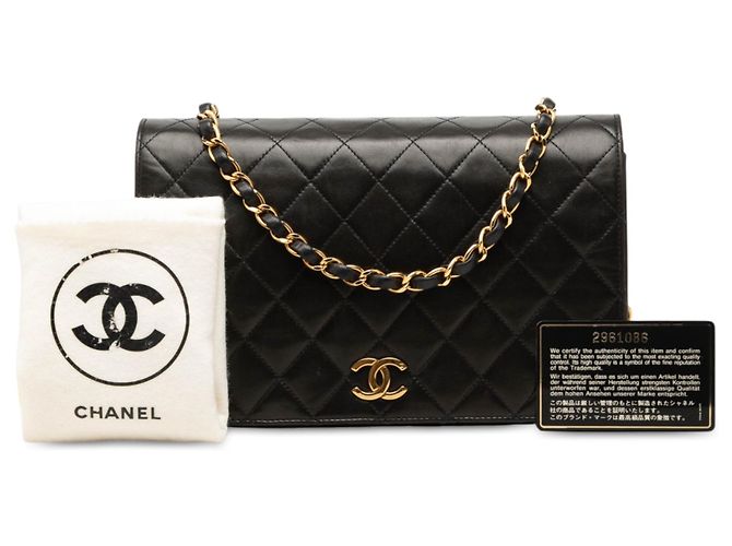 Schwarze Chanel Medium CC Quilted Lambskin Full Single Flap Schultertasche - Ansicht 7