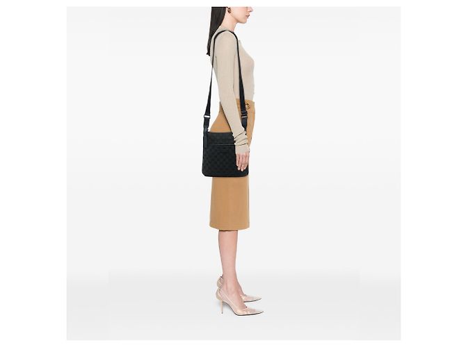 Borsa a tracolla Gucci GG Canvas nera Nero - vista 10