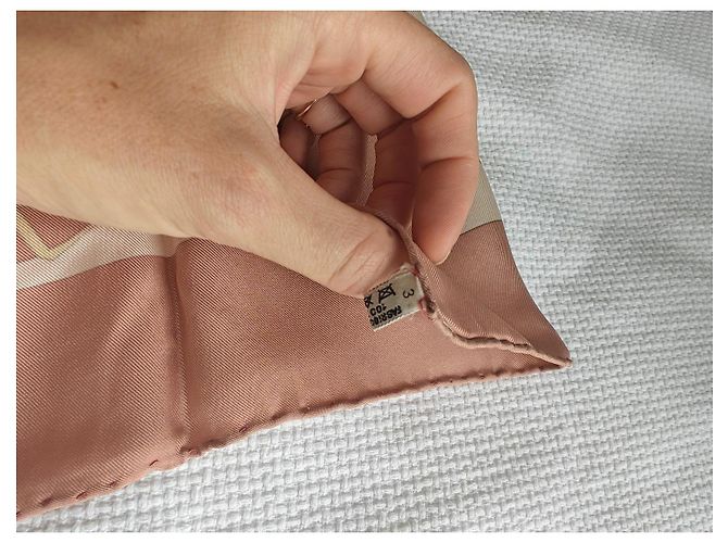 Hermès Seidentuch Carré 90 Eperon d'Or Pink Beige Golden - Ansicht 7