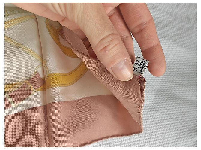 Hermès Seidentuch Carré 90 Eperon d'Or Pink Beige Golden - Ansicht 8