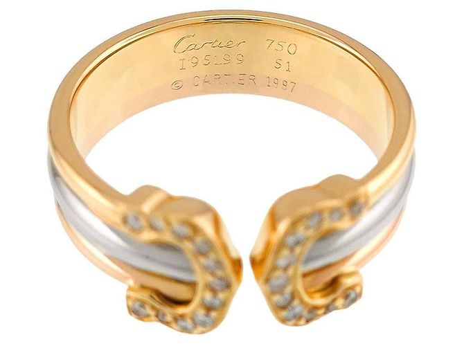 Cartier 2C #51 Ring aus drei Farben Gold mit Diamanten - Ansicht 3