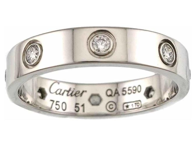 Anello Mini Love Cartier in oro bianco 18K - vista 2