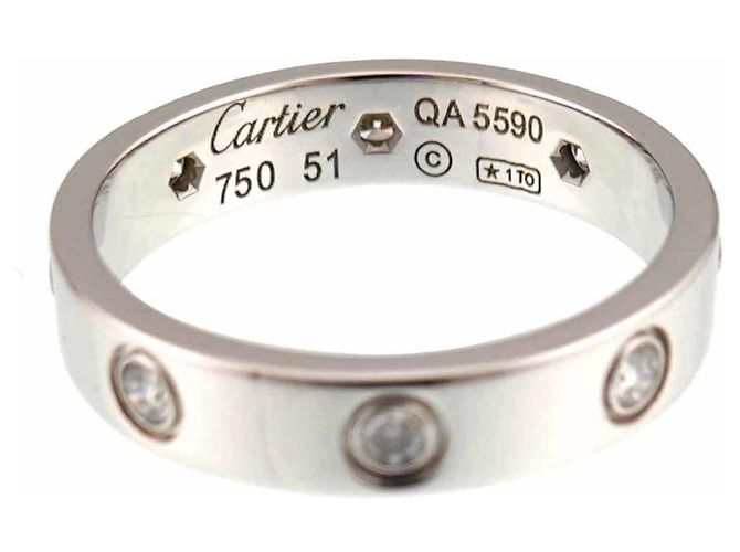 Anello Mini Love Cartier in oro bianco 18K - vista 3