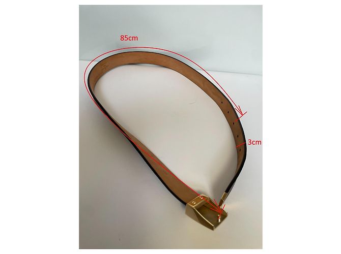 Louis Vuitton Monogram Leather Belt Brown Golden - view 11