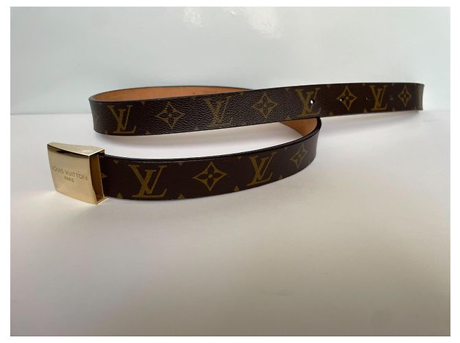 Louis Vuitton Monogram Leather Belt Brown Golden - view 4