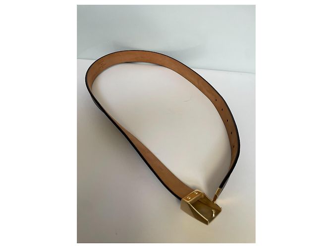 Louis Vuitton Monogram Leather Belt Brown Golden - view 6