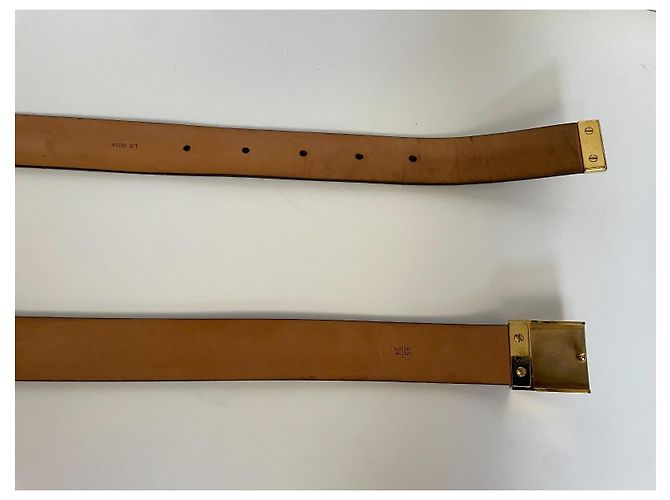 Louis Vuitton Monogram Leather Belt Brown Golden - view 7