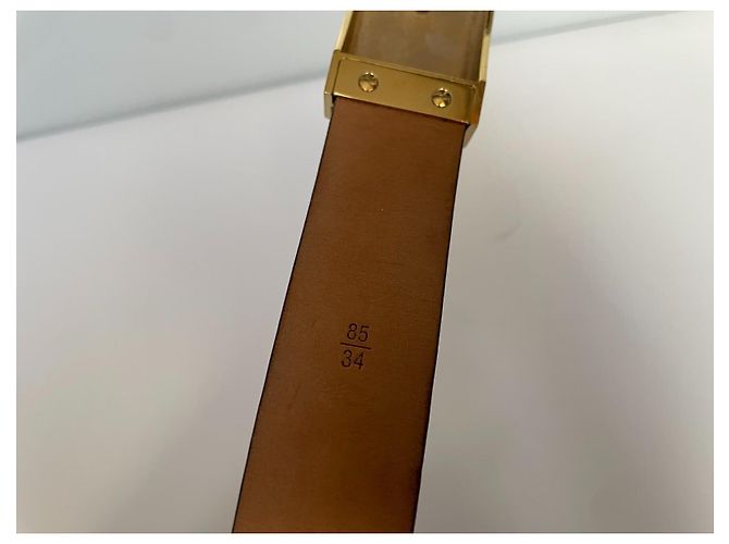 Louis Vuitton Monogram Leather Belt Brown Golden - view 9