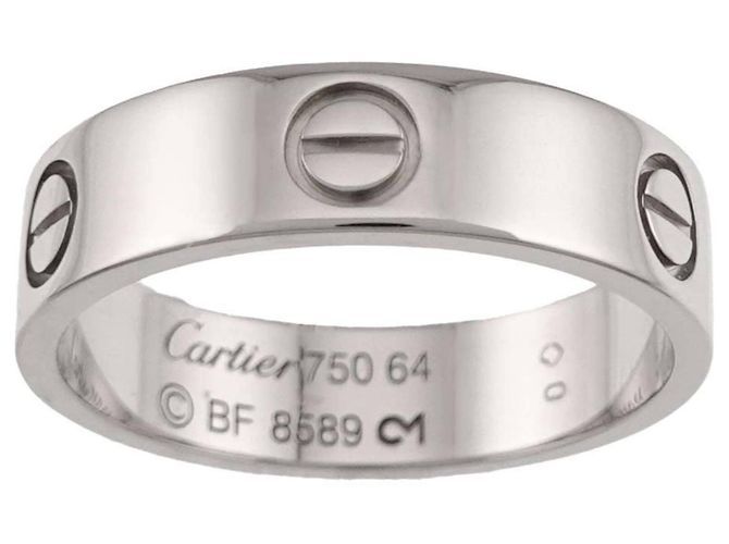 Bague Cartier Love Band en or blanc 18K #64 - vue 2