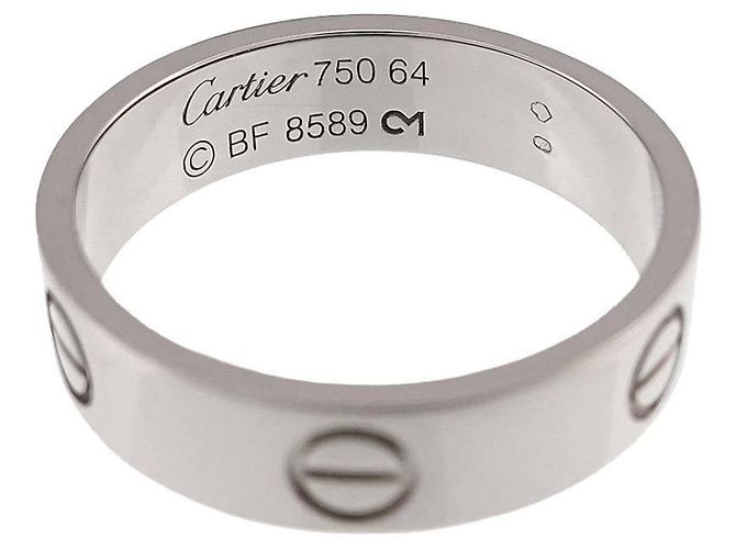Bague Cartier Love Band en or blanc 18K #64 - vue 3