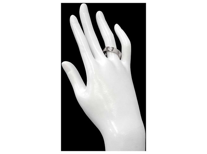 Bague Cartier Love Band en or blanc 18K #64 - vue 5