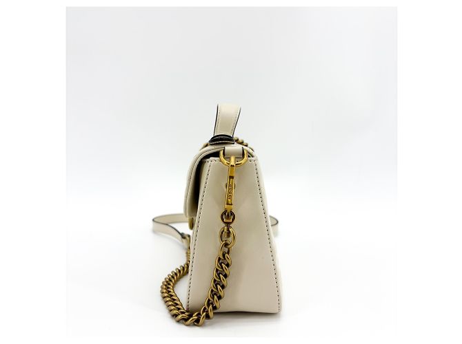 Gucci GG Marmont Top Handle Flap Matelasse Leather Mini Bianco - vista 3