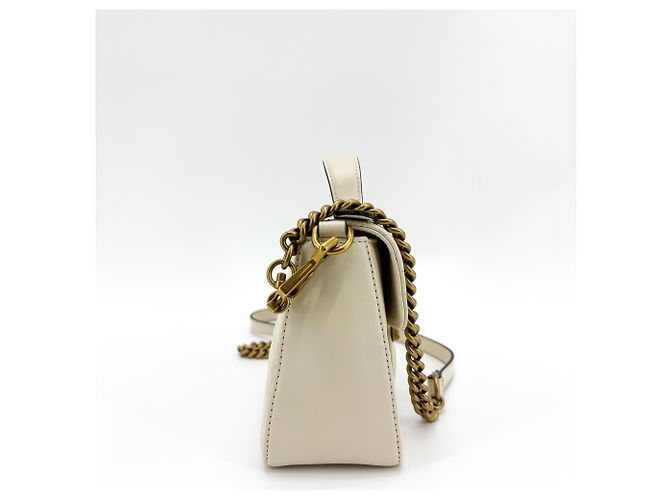 Gucci GG Marmont Top Handle Flap Matelasse Leather Mini Bianco - vista 4