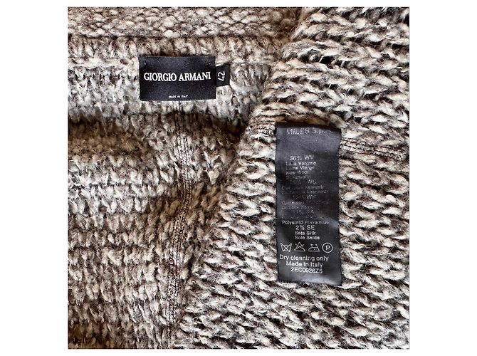 Giorgio Armani Cardigan aus Woll-Seiden-Mischung Braun Grau - Ansicht 2
