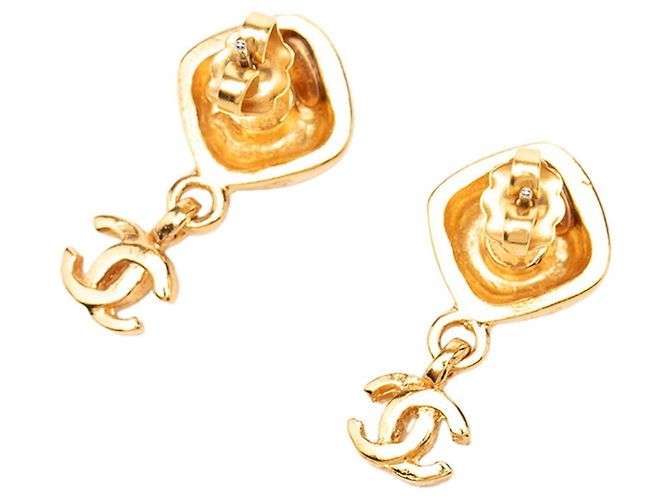 Orecchini a pendente a forma di diamante Chanel Coco Mark 1998 D'oro - vista 2