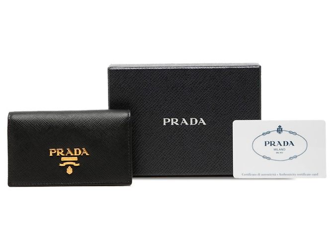 Prada Black Saffiano Leather Business Card Case - view 6