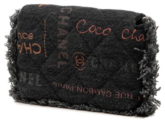 Bolso de Hombro Chanel Mini Matelassé Coco Mark con Cadena Negro Multicolor - vista 2