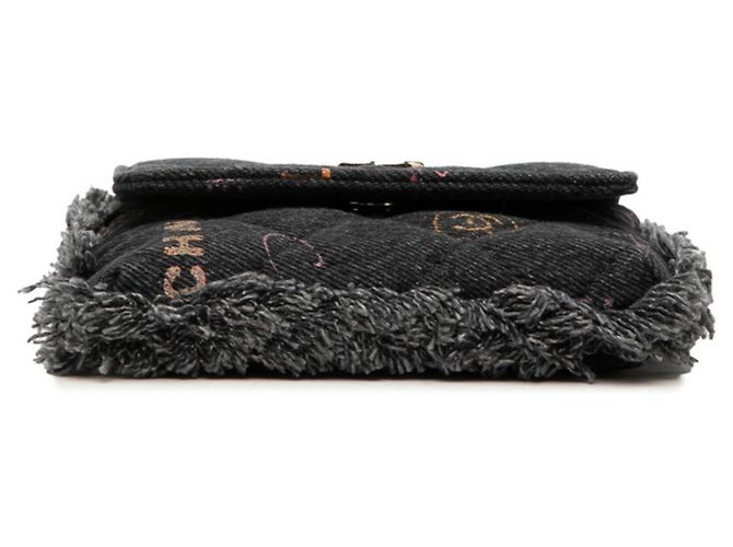 Bolso de Hombro Chanel Mini Matelassé Coco Mark con Cadena Negro Multicolor - vista 3