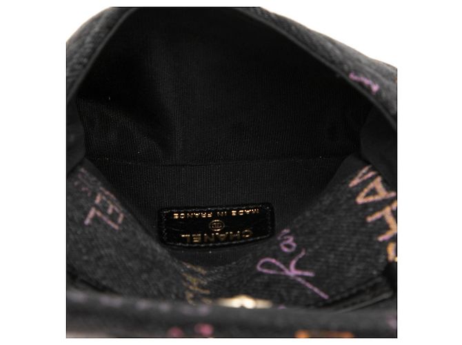 Bolso de Hombro Chanel Mini Matelassé Coco Mark con Cadena Negro Multicolor - vista 4