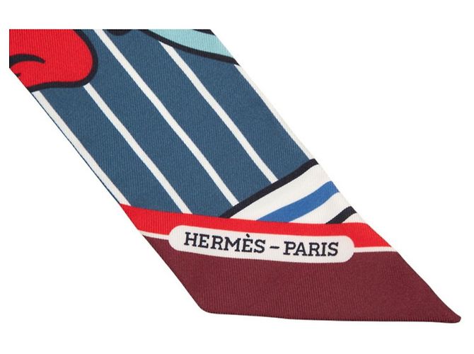 Hermès Lenço Hermes Twilly Quadrige Baydadere Multicor - vista 2