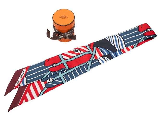 Hermès Lenço Hermes Twilly Quadrige Baydadere Multicor - vista 5