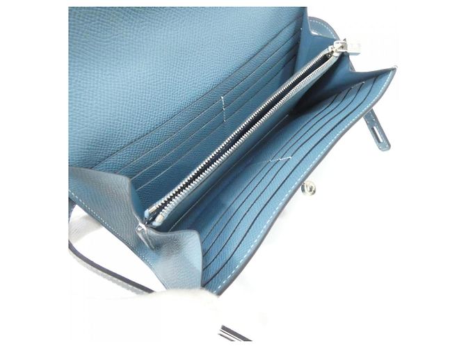 Hermès Cartera bi-fold Hermes Kelly Classic Azul - vista 6