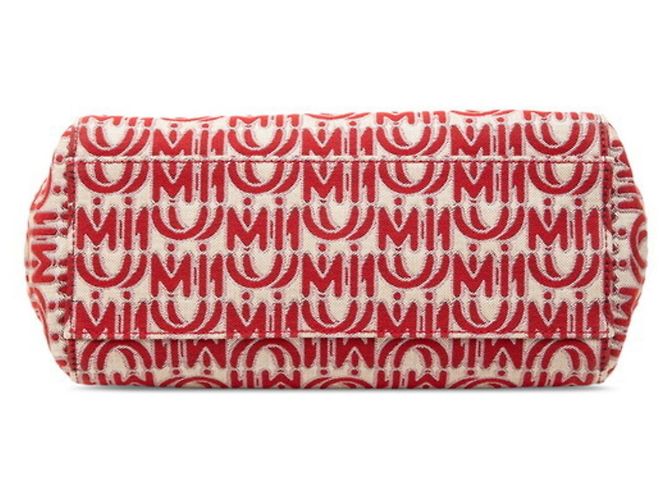 Borsa a mano in jacquard Canapa di Miu Miu Rosso - vista 3