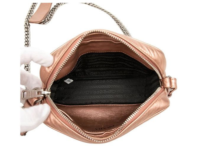 Prada Logo Quilted Chain Shoulder Bag Pink - view 4