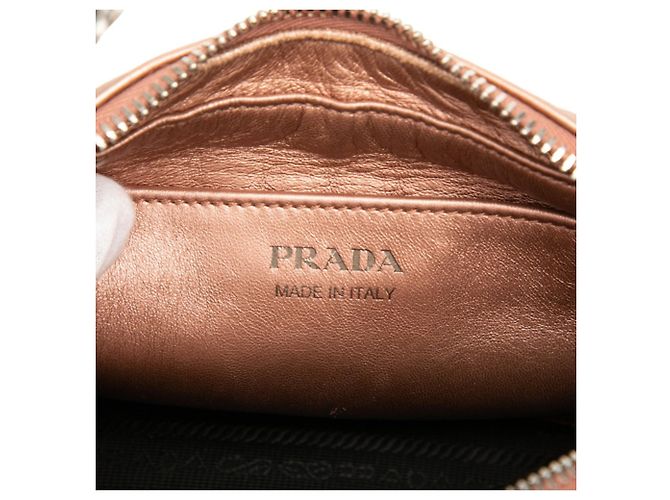 Prada Logo Quilted Chain Shoulder Bag Pink - view 5