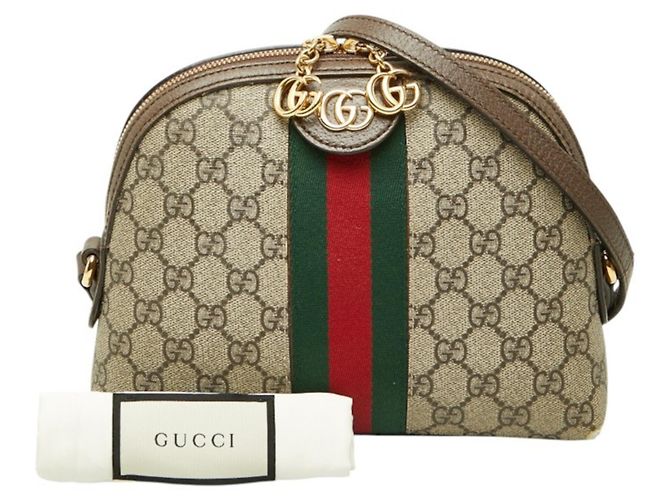 Borsa a tracolla Gucci Ophidia GG Supreme Sherry Line Marrone - vista 12
