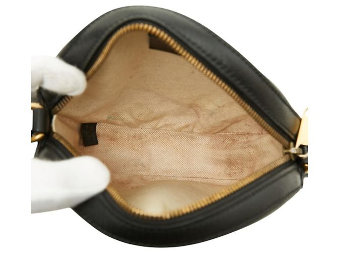 Borsa a Tracolla Gucci GG Velvet Nero Bordò - vista 6
