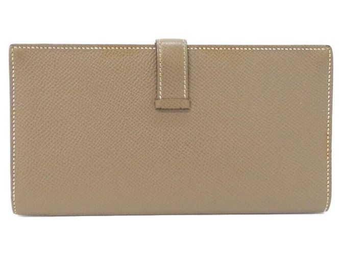Hermès Cartera Hermes Bearn Soufflé Gris pardo - vista 2