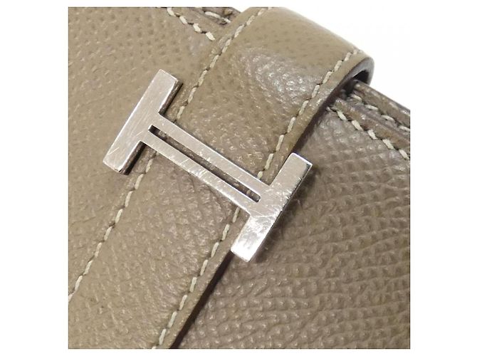 Hermès Cartera Hermes Bearn Soufflé Gris pardo - vista 6