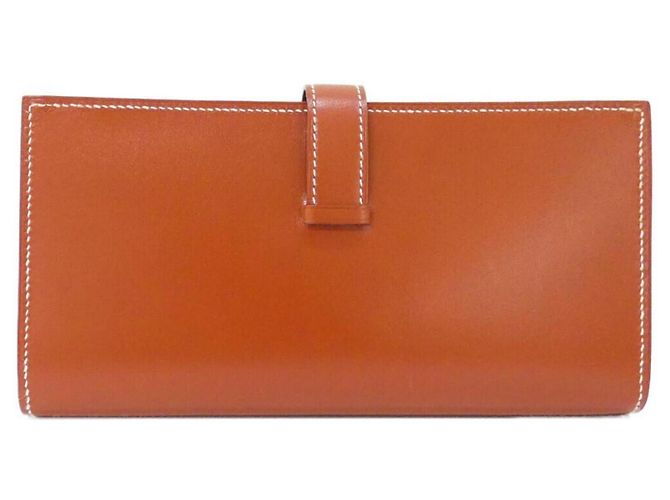 Hermès Cartera larga Hermes Bearn Soufflé Castaño Naranja - vista 2