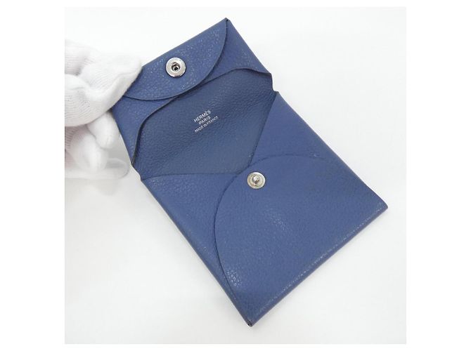 Hermès Hermes Bastia Münzbeutel Blau - Ansicht 5