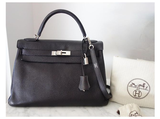 Mala Hermès Kelly 32 Raisin Marrom - vista 3