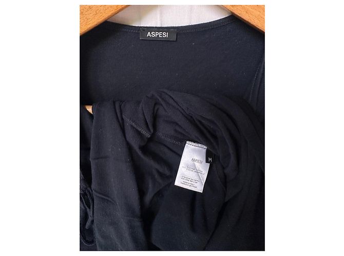 Schwarzes Baumwoll-T-Shirt von Aspesi - Ansicht 2
