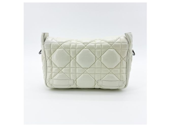 Christian Dior Diorcamp Messenger Padded Macrocannage Quilt Calfskin Small Bianco - vista 2
