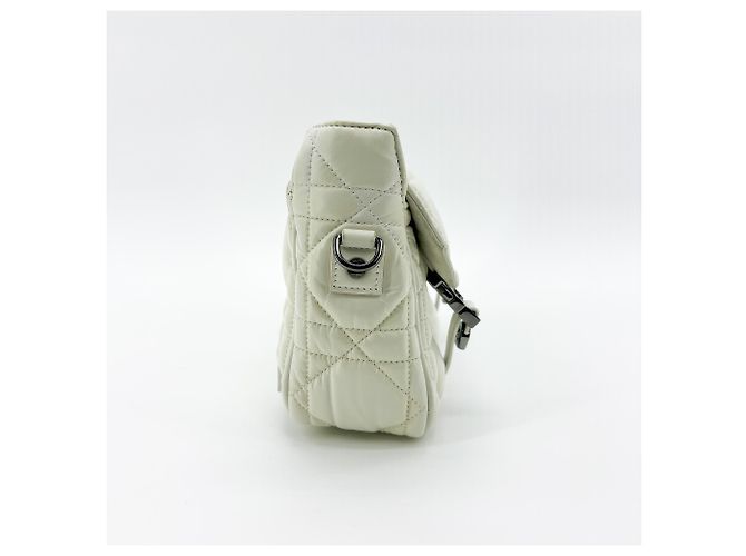 Christian Dior Diorcamp Messenger Padded Macrocannage Quilt Calfskin Small Bianco - vista 3