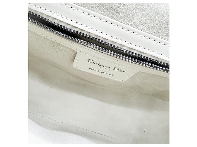 Christian Dior Diorcamp Messenger Padded Macrocannage Quilt Calfskin Small Bianco - vista 6