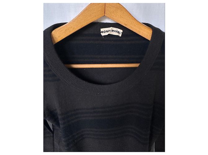 Sonia Rykiel gestreifter Pullover Schwarz - Ansicht 2