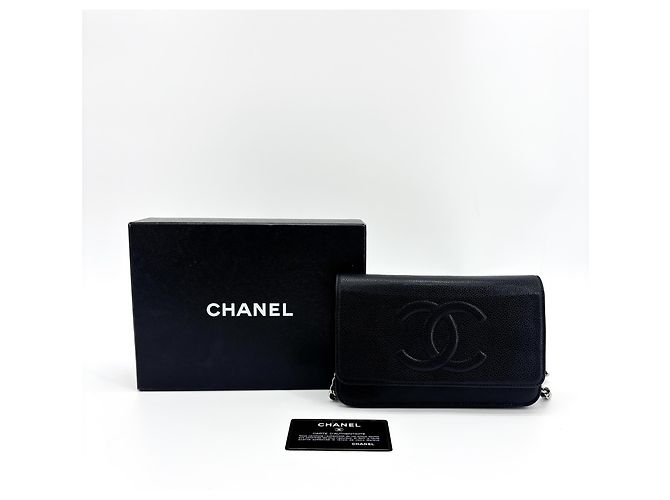 Chanel Timeless Wallet on Chain in pelle testurizzata Nero - vista 2
