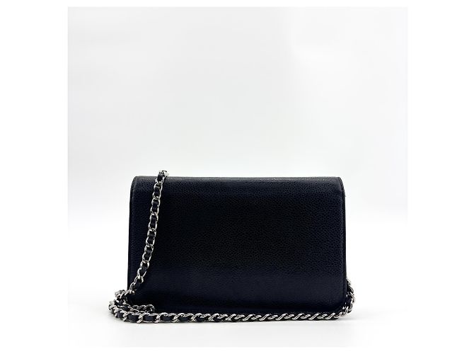 Chanel Timeless Wallet on Chain in pelle testurizzata Nero - vista 3
