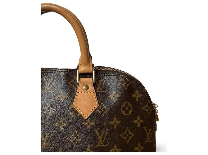 Borsa a mano Louis Vuitton Alma Marrone Pelle Oro D'oro - vista 3