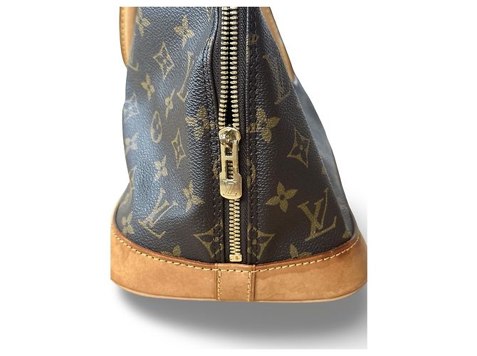 Borsa a mano Louis Vuitton Alma Marrone Pelle Oro D'oro - vista 7