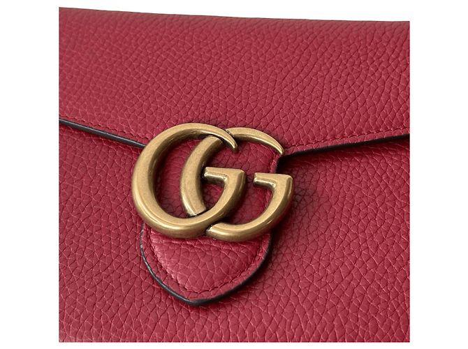 Clutch Gucci Marmont in pelle rossa Rosso - vista 5