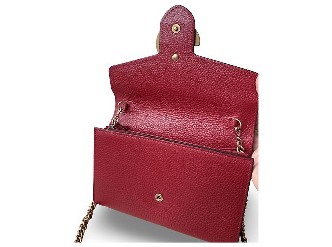 Clutch Gucci Marmont in pelle rossa Rosso - vista 6