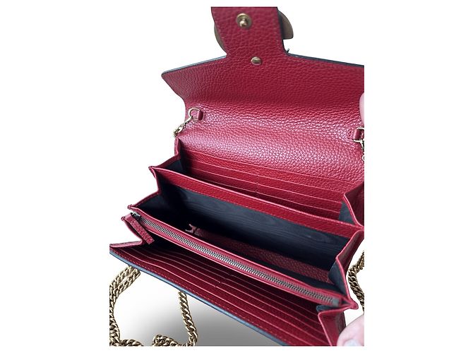Clutch Gucci Marmont in pelle rossa Rosso - vista 7