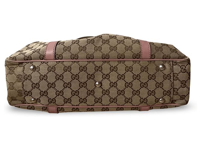 Borsa Tote Gucci Twins Rosa in Tela GG e Pelle - vista 4