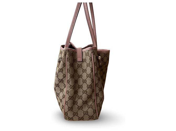 Borsa Tote Gucci Twins Rosa in Tela GG e Pelle - vista 5